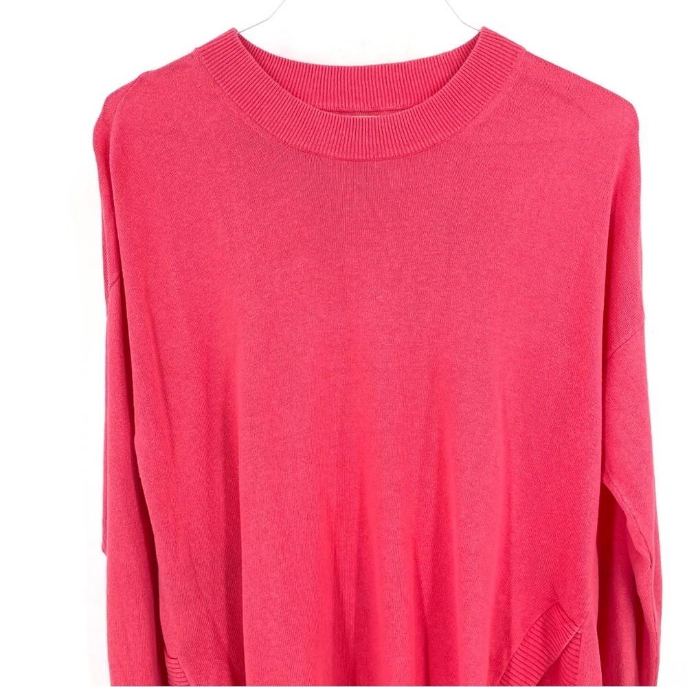 J. Crew Linen-blend curved-hem Crewneck Sweater Top - Picture 3 of 7